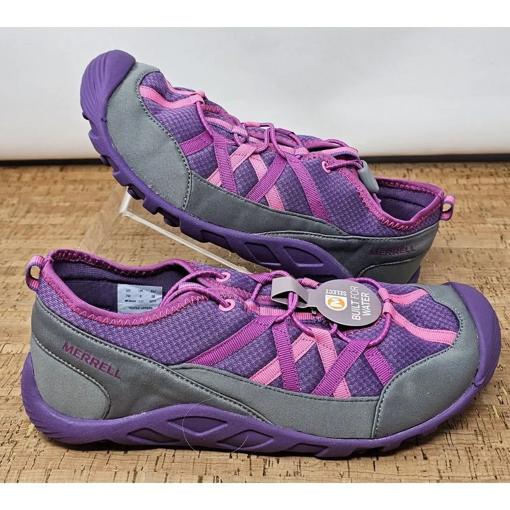 Merrell Hydro Lagoon Sandal Kids 7 Pull‎ On Outdoor Water Purple Pink Shoe